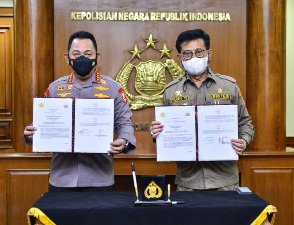 Kementerian Pertanian (Kementan) RI dan Polri menandatangani nota kesepahaman