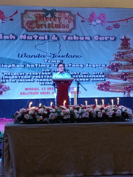 KETUM DPP PKB DR Abdul Muhaimin Iskandar saat menghadiri perayaan Natal bersama Wanita Ne Toudano di Hotel Horison Bekasi, Minggu 12 Desember 2021.(foto:ist)