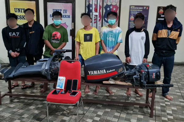 Komplotan pencuri mesin perahu yang diamankan