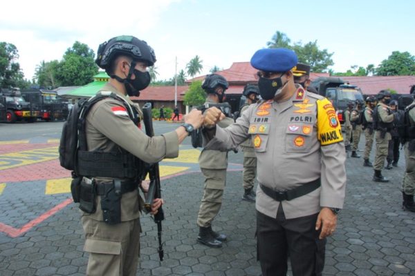 Apel penyambutan personel Satbrimob Polda Sulut