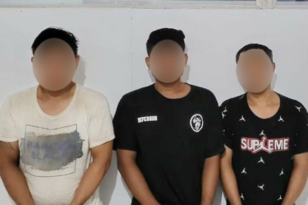 Ketiga orang pembobol gudang yang ditangkap