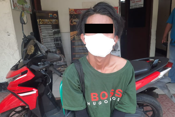 Pelaku yang ditangkap.