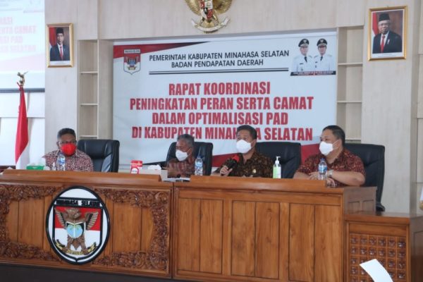 Rapat kordinasi Peran Serta Camat dalam Optimalisasi PAD di Kabupaten Minahasa Selatan