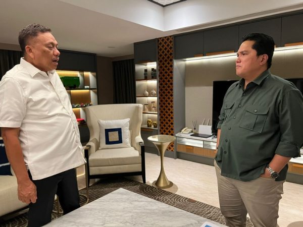Gubernur Olly saat bersilaturahmi dengan Menteri BUMN Erick Tohir, Sabtu (25/6/22). (Foto.ist)