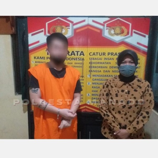 Lelaki Max saat diamankan di Polresta Manado