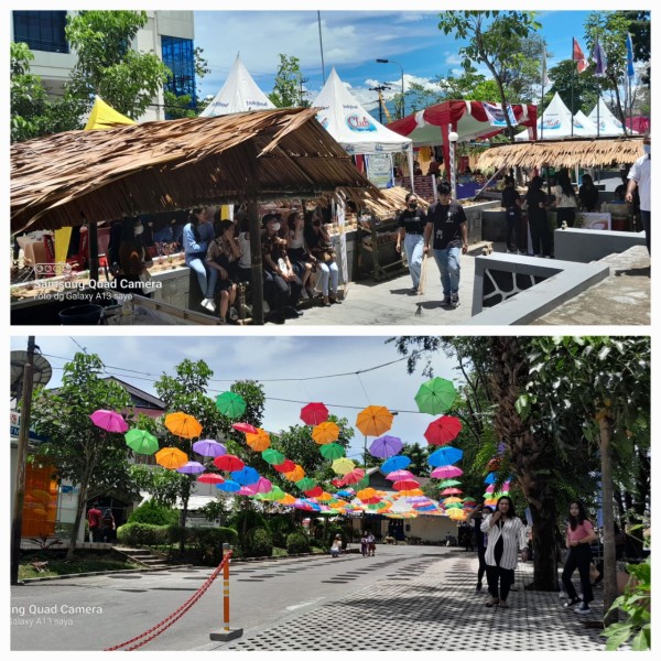 Sejumlah stand berdiri di depan gedung baru Polimdo.