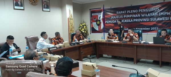 Pelaksanaan Rapat Pleno Pengurus MPW Pemuda Pancasila Sulut, Senin (14/11/2022) di ruang rapat Serba Guna DPRD Sulut