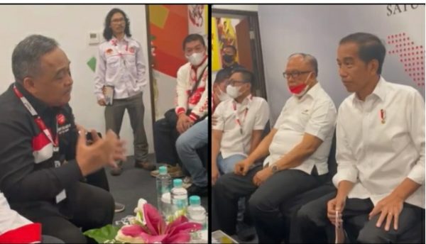 Potongan video yang viral saat Benny Ramdhani bertemu dengan Presiden Jokowi