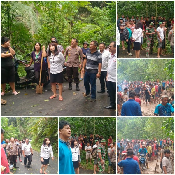 Sekda Kawatu saat melihat lokasi terjadinya bencana 
